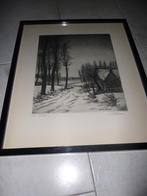 gesigneerde ets Emile de Cooman, Antiek en Kunst, Kunst | Etsen en Gravures, Ophalen of Verzenden
