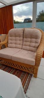 Rotan set zware stoelen beige riet, Maison & Meubles, Fauteuils, Enlèvement, Comme neuf, Osier ou Rotin