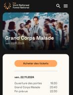 Grand Corp Malade concert 22/11 20:40 uur 2 zitplaatsen, Twee personen