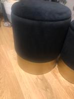 2 poefjes zwart in Daim 50€, Ophalen, Zo goed als nieuw