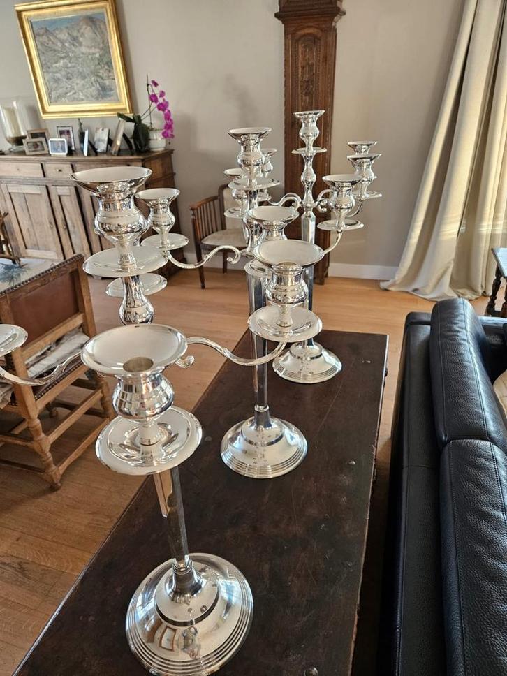 Stijlvolle verzilverde kandelaars - Ingrid Lesage Creations, Huis en Inrichting, Woonaccessoires | Kandelaars en Kaarsen, Kandelaar
