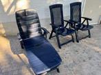 jardin ligbed + 2 jardin stoelen, Tuin en Terras, Ophalen, Gebruikt, Kunststof, Verstelbaar