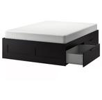 Bed ikea 160 x 200., Huis en Inrichting, Ophalen, Gebruikt, Zwart