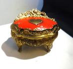 Boîte à bijoux Art Nouveau coeur doré & roses Antique✨😍💑🎁, Antiquités & Art, Curiosités & Brocante, Enlèvement ou Envoi