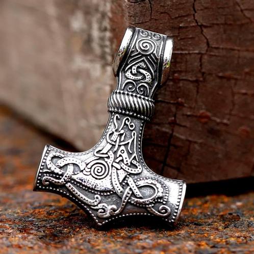Viking hanger Mjölnir Hamer, Handtassen en Accessoires, Kettinghangers, Nieuw, Overige materialen, Zilver, Kruis of Symbool, Verzenden