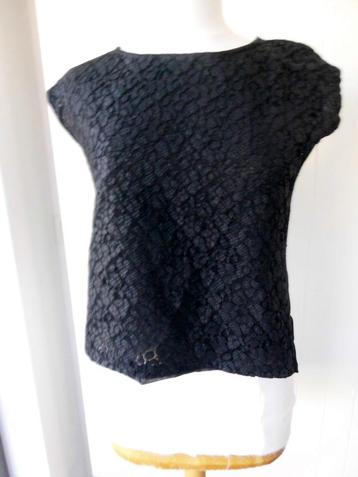 Zeer mooie zwarte kanten blouse „CAMAYEU” maat 38 beschikbaar voor biedingen