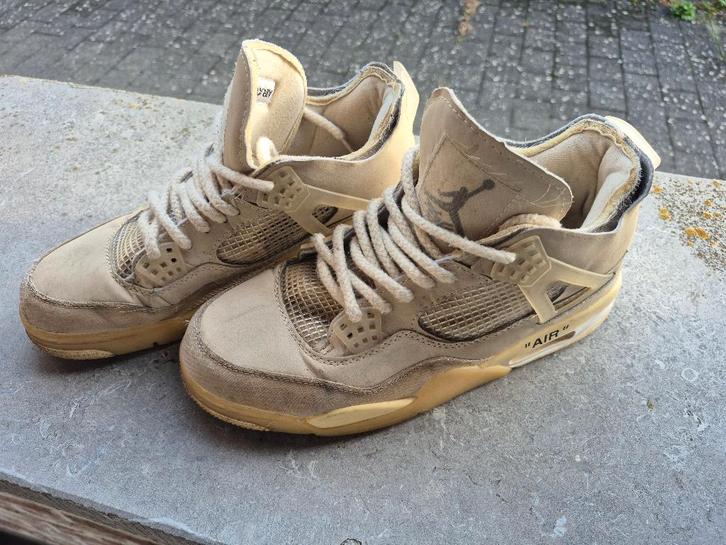 Nike Air Jordan 4 retro Off-White Sail maat 44, Kleding | Heren, Schoenen, Zo goed als nieuw, Sneakers, Overige kleuren, Ophalen