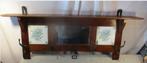 Magnifique porte-manteau mural vintage en bois avec miroir, Maison & Meubles, Enlèvement, Comme neuf, Bois, Portemanteau mural