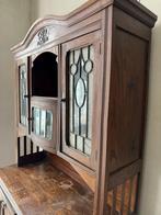 Art deco eiken kast met glas in messing, Antiek en Kunst, Antiek | Meubels | Kasten, Ophalen