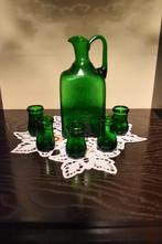 Glazen karaf met 5 glaasjes, Antiek en Kunst, Antiek | Glaswerk en Kristal, Ophalen of Verzenden