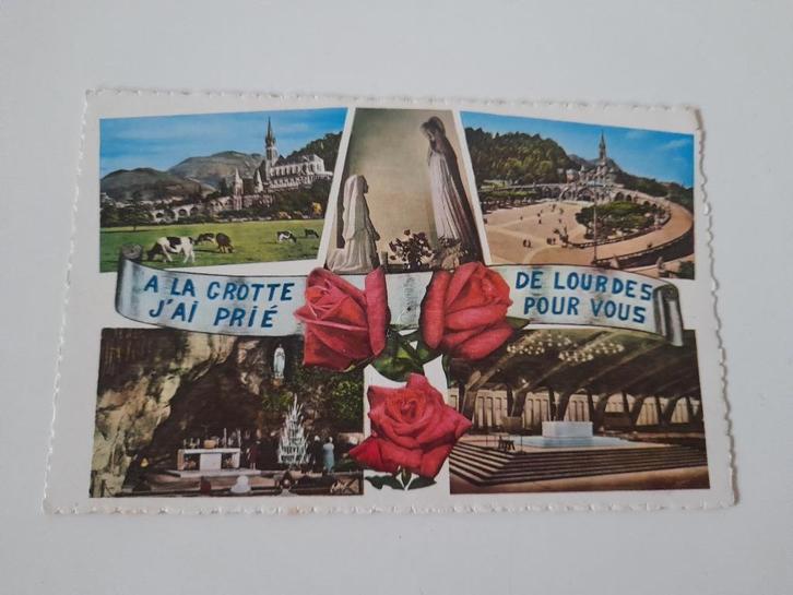 Postkaart - grot van Lourdes,  1960, Verzamelen, Postkaarten | Buitenland, Gelopen, Frankrijk, 1960 tot 1980, Ophalen of Verzenden