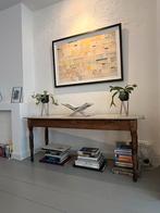 Vitage sidetable met marmeren blad, Huis en Inrichting, Ophalen, Zo goed als nieuw