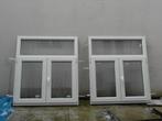2 Witte PVC Dubbeldraaikip ramen B1100 x H1250mm, 120 à 160 cm, Enlèvement, Fenêtre de façade ou Vitre, Utilisé