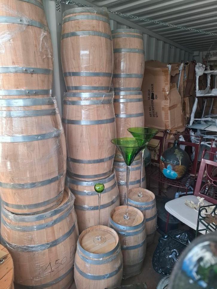 Porto tonnen in kastanje hout! 32l tot 150l decoratief, Tuin en Terras, Tuinmeubel-accessoires, Ophalen