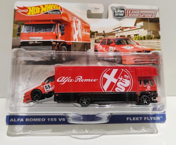 Hot Wheels Team Transport Alfa Romeo 155 V6 Ti Fleet Flyer, Hobby en Vrije tijd, Modelauto's | Overige schalen, Ophalen of Verzenden