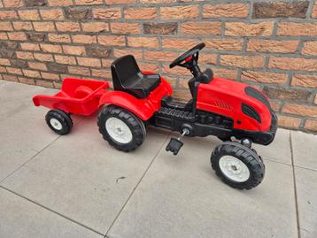Falk Country Farmer – Traptractor met aanhangwagen - Rood! beschikbaar voor biedingen
