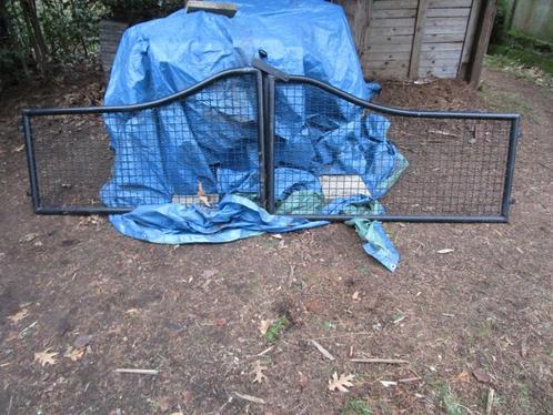 metalen dubbel poortje, Tuin en Terras, Tuinhekken en Hekwerk, Gebruikt, Overige typen, IJzer, Met poort, Ophalen