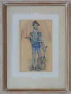 BERT HILDEBRANDT / HARLEKIJN / ORIGINEEL WERK / 63x47cm KAD, Ophalen of Verzenden