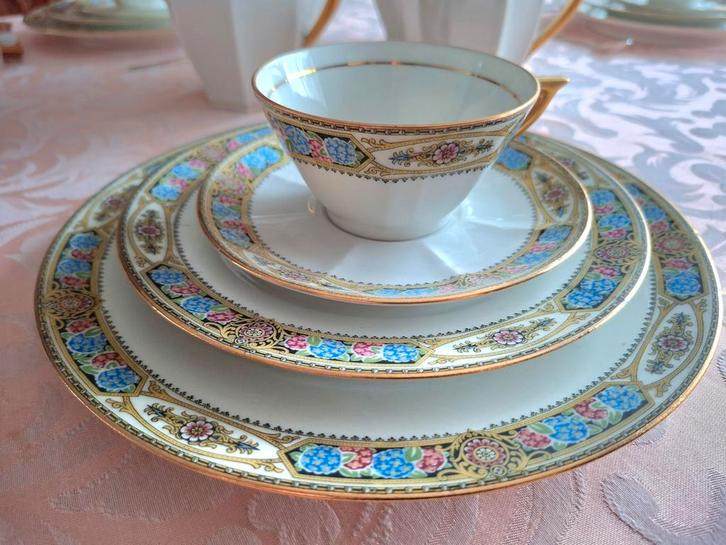 90 delig eetservies Limoges - Robert Haviland & Le Tanneur, Antiek en Kunst, Antiek | Servies compleet, Ophalen
