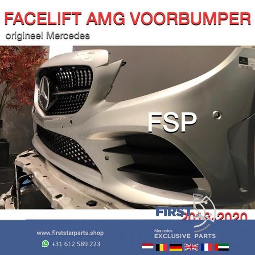 W205 C43 AMG VOORBUMPER FACELIFT C KLASSE 2014-2020 ZILVER G, Auto-onderdelen, Carrosserie, Bumper, Mercedes-Benz, Voor, Gebruikt