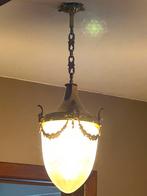 Mooie bronzen luster, Ophalen, Zo goed als nieuw, Glas