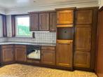 Eiken houten keuken, Huis en Inrichting, Ophalen, Gebruikt, Bruin, Hoekkeuken