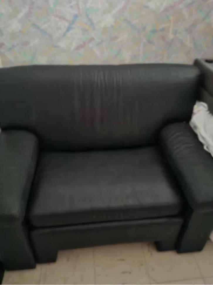 Zwarte Zetelbed – Compact en Praktisch voor Eén Persoon, Huis en Inrichting, Zetels | Zetels, Gebruikt, Rechte bank, Eenpersoons