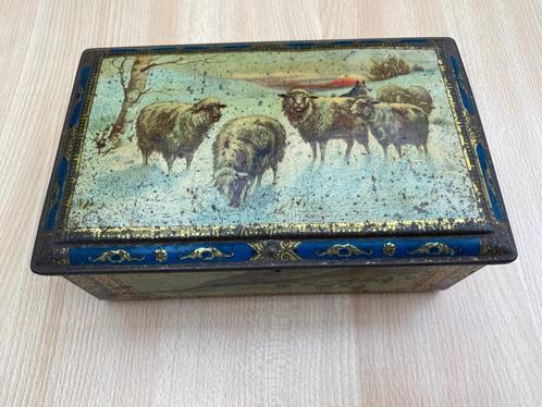 Vintage blikken doos"Woud Bekkers Amsterdam Dordt", Verzamelen, Blikken, Gebruikt, Overige, Overige merken, Ophalen of Verzenden