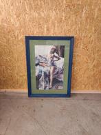 Genummerde Kunstdruk – Vrouwelijk Naakt – Blauw Gelijst, Gebruikt, Warandestraat 51, Nazareth, Print, Info@keukiesshop.com