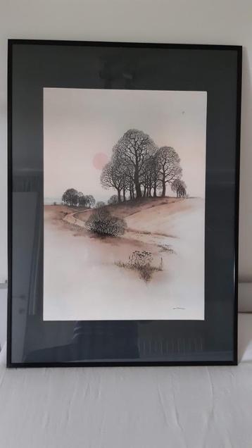 Kader landschap met bomen beschikbaar voor biedingen