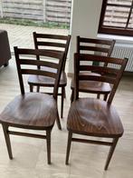 4 keukenstoelen, Huis en Inrichting, Stoelen, Ophalen, Bruin, Zo goed als nieuw, Vier