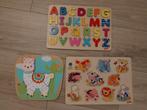 Houten puzzels alfabet, diertjes, lama., Kinderen en Baby's, Gebruikt, Ophalen of Verzenden