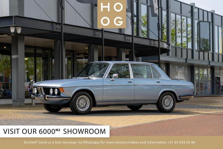 BMW E3 3.0 Li (bj 1977, automaat), Auto's, Oldtimers, Bedrijf, Te koop, BMW, Benzine, Berline, 4 deurs, Automaat, Blauw, Leder en Stof
