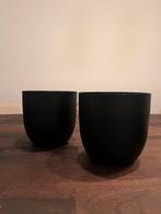Metalen zwarte bloempot 2x, Tuin en Terras, Bloempotten, Ophalen, Nieuw