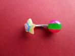 piercing met verschillende kleurtjes : ster, Handtassen en Accessoires, Piercings, Ophalen of Verzenden, Zo goed als nieuw, Overige materialen