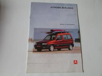 CITROËN BERLING BREAK EN MULTISPACE, BROCHURE beschikbaar voor biedingen