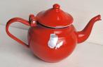 Belle ancienne petite théière émaillée rouge, Enlèvement ou Envoi
