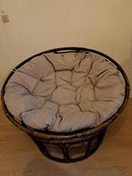 Prachtige rotan zetel van 120cm diameter met kussen, Huis en Inrichting, Ophalen, Rond, 100 tot 125 cm, Riet of Rotan