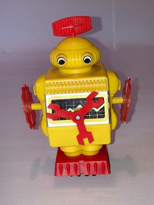 Vintage gele plastic robot uit de jaren 70, Antiek en Kunst, Antiek | Speelgoed, Ophalen of Verzenden