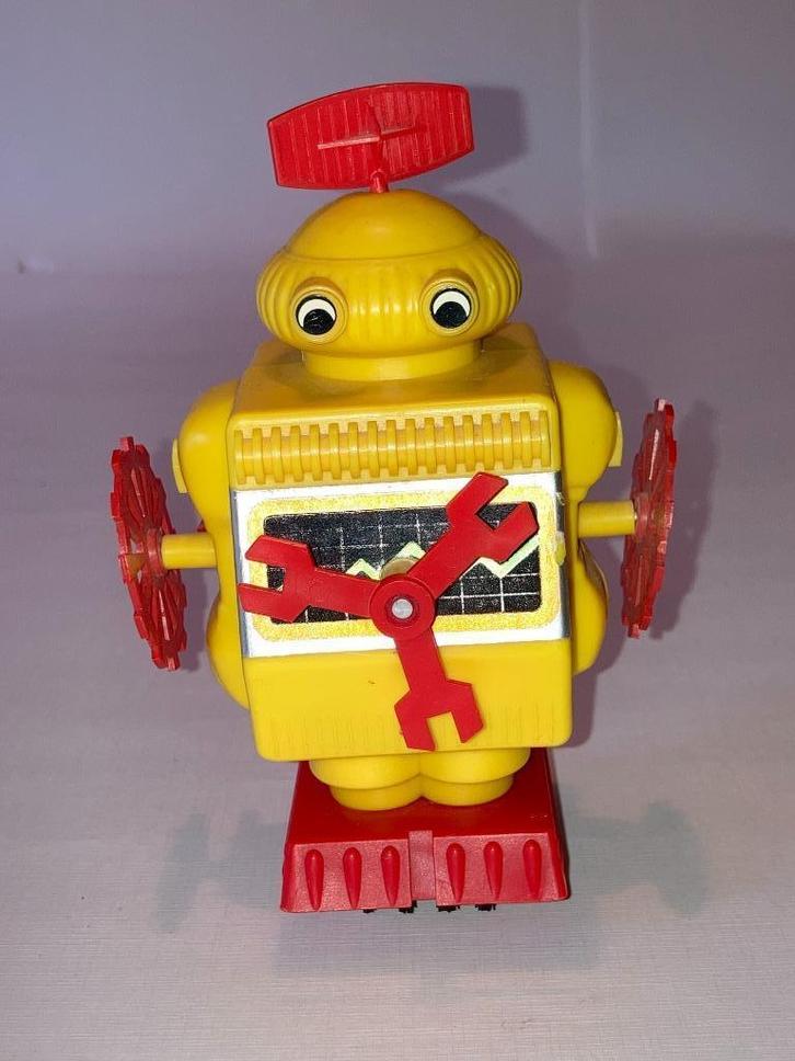 Vintage gele plastic robot uit de jaren 70, Antiek en Kunst, Antiek | Speelgoed, Ophalen of Verzenden