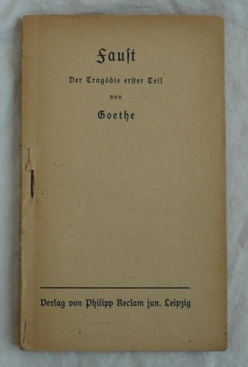 Boekje, Faust Der Tragodie die erster Teil von Goethe, 1944., Boeken, Historische romans, Gelezen, Ophalen of Verzenden