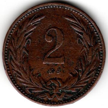 Hongrie : 2 Filler 1893 KM#481 Ref 16128, Enlèvement ou Envoi, Hongrie, Monnaie en vrac