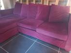 Zetel driezit met chaise longue, fluweel wijnrood (ikea), Ophalen, Gebruikt