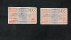 Setje noodgeld x2 (Italië)100L Credito Italiano torino, Postzegels en Munten, Ophalen of Verzenden, Italië, Setje
