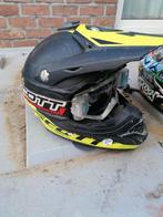 2x motor cross helmen met bril gebruikt, Motoren, Ophalen of Verzenden