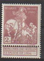 Belgique 1910 n 89**, Neuf, Envoi