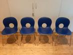 4 blauwe design stoelen Olivia Raul Barbieri, Comme neuf, Enlèvement ou Envoi