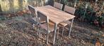 Tafel + 5 stoelen (1 jaar oud) Weggeefprijs!, Huis en Inrichting, Tafels | Eettafels, Ophalen, 100 tot 150 cm, 50 tot 100 cm, Zo goed als nieuw