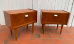 Vintage Scandinavische teakhouten nachtkastjes, Ophalen, Gebruikt