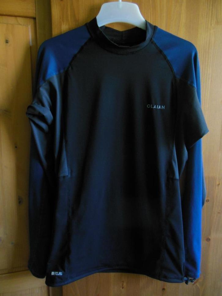 UV T-shirt met lange mouwen S zwart/blauw (15 jaar ?) UPF50+, Kleding | Heren, T-shirts, Gedragen, Maat 46 (S) of kleiner, Blauw